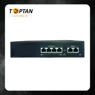 4 Port PoE Switch 4+2  Mbit 10/100 120 Watt