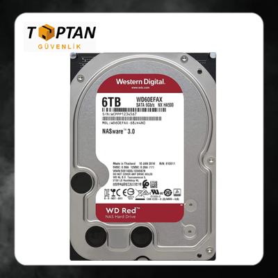 Western Digital RED WD60EFAX 6 TB SATA III 5400 RPM 3.5" GÜVENLİK HARDDİSKİ