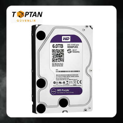 Western Digital Purple WD60PURX 6 TB 5400 RPM 64 MB 7/24 GÜVENLİK HARDDİSKİ