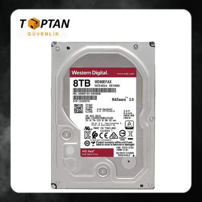 Western Digital 8 TB WD80EFAX SATA 3.0 5400 RPM 3,5" 256 MB HARDDİSK