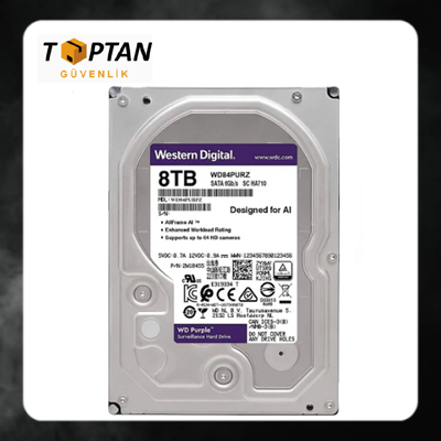 WD Purple 8 TB WD84PURZ 3.5"  5640 RPM SATA 3.0 HARDDİSK