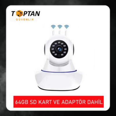 2MP 64GB 1080P FULL HD KABLOSUZ BEBEK GÜVENLİK KAMERASI 3 ANTENLİ ARNA-1064