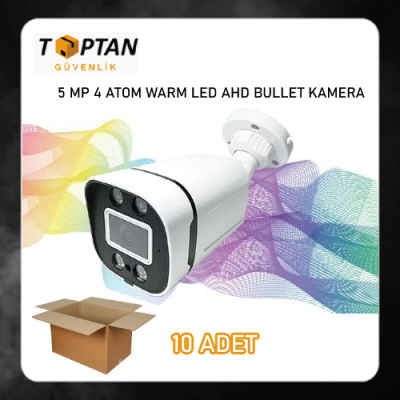 5 MP 4 Atom Warm Led AHD Bullet Güvenlik Kamerası BT-1504  10'lu paket