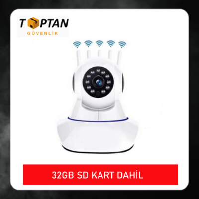 2 MP KABLOSUZ 5 ANTENLİ IP BEBEK KAMERASI 1080P 32 GB SD KART DAHİL ARNA-1532