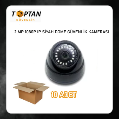 2 MP 1080P IP SİYAH DOME GÜVENLİK KAMERASI ARNA-1812 10'LU AVANTAJLI KOLİ