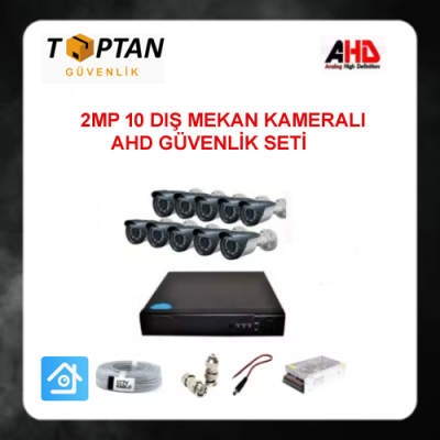 2 MP AHD 10 DIŞ MEKAN KAMERALI GÜVENLİK SETİ ARNA-7120