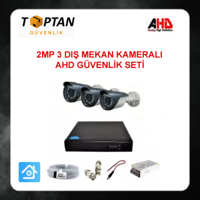 2 MP Ahd 3 Dış Mekan Kameralı Güvenlik Seti ARNA-7123