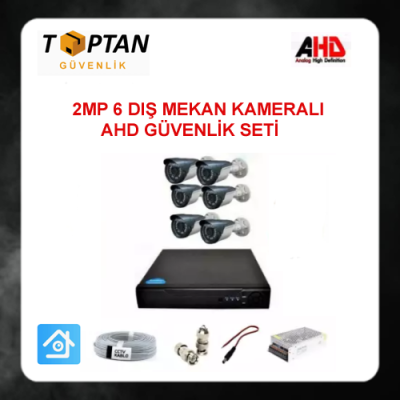 2 MP Ahd 6 Dış Mekan Kameralı Güvenlik Seti ARNA-7126