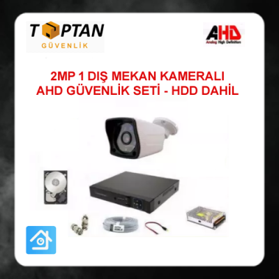 2 MP 1080P 1 Kameralı Ahd Güvenlik Seti 320GB Harddisk Dahil ARNA-7321