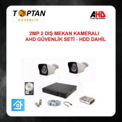 2 MP 1080P 2 KAMERALI AHD GÜVENLİK SETİ 320 GB HARDDİSK DAHİL ARNA-7322