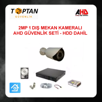 2 MP 1080P 1 Kameralı Ahd Güvenlik Seti 320GB Harddisk Dahil ARNA-7421