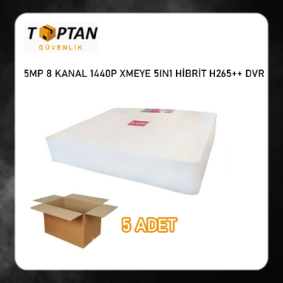 5 MP 8 KANAL 1440P XMEYE AHD 5IN1 HİBRİT H265++ DVR KAMERA KAYIT CİHAZI ARNA-4008 AVANTAJLI 5'Lİ PAKET