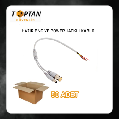 HAZIR BNC VE POWER JACKLI KABLO ARNA-6104 A KALİTE EKONOMİK 50'Lİ PAKET