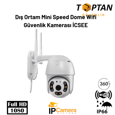 Dış Ortam Mini Speed Dome Wifi Güvenlik Kamerası İCSEE Arna-1042