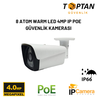 8 ATOM WARM LED 4MP IP POE GÜVENLİK KAMERASI - 21408