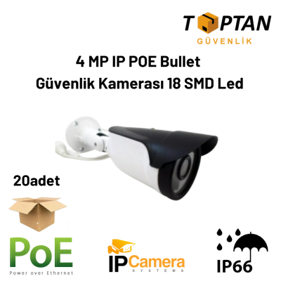 4 MP IP POE BULLET GÜVENLİK KAMERASI ARNA-1218 20 ADET AVANTAJLI KOLİ