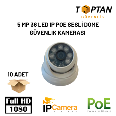 5 MP 36 LED SESLİ IP POE DOME GÜVENLİK KAMERASI ARNA-1335 10 ADET AVANTAJLI KOLİ