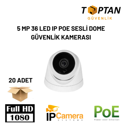 5 MP 36 LED SESLİ IP POE DOME GÜVENLİK KAMERASI ARNA-1336 20 ADET AVANTAJLI KOLİ