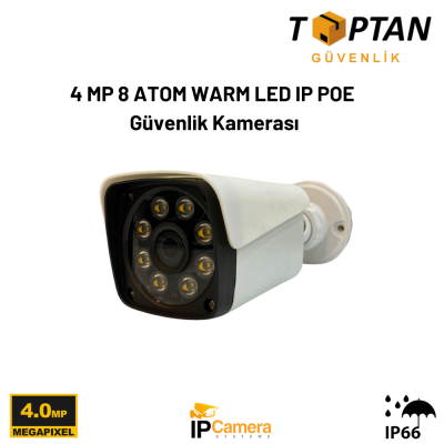 Besta 4 MP 8 ATOM WARM LED IP POE Güvenlik Kamerası BT-1408