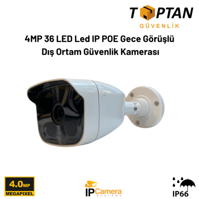 4MP 36 LED Led IP POE gece görüşlü dış ortam güvenlik kamerası BT-8037