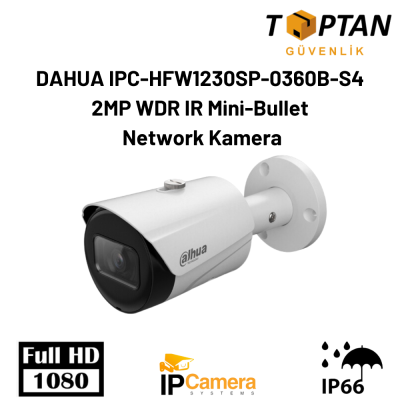 DAHUA IPC-HFW1230SP-0360B-S4 2MP WDR IR Mini-Bullet Network Kamera