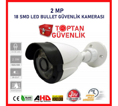 2 MP AHD 3.6MM 18 SMD LED Bullet Güvenlik Kamerası ARNA-2224