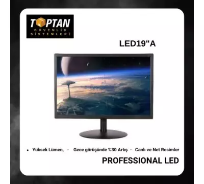 19" LED EKRAN GÜVENLİK MONİTÖRÜ - 19LED