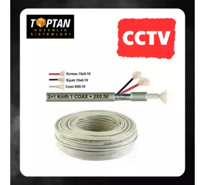 2+1 100 Metre 0.50 CCTV Kamera Kablosu ARNA-5150