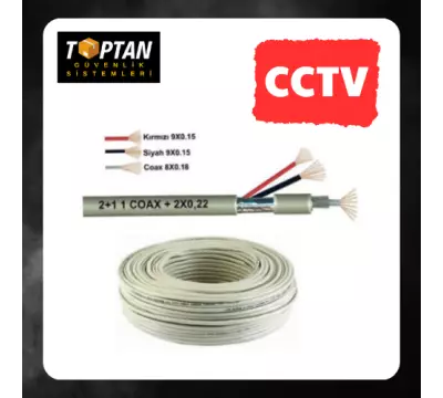 2+1 100 Metre 0.22 CCTV Kamera Kablosu ARNA-5222