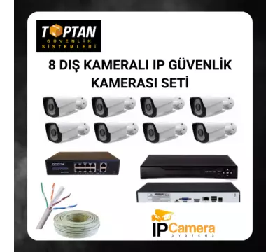 8 DIŞ KAMERALI IP SİSTEM GÜVENLİK SETİ - IP9505