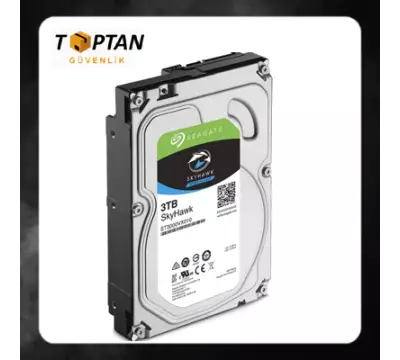 Seagate Skyhawk 3.5" 3TB Sata 3.0 64MB 180Mb/s 5900Rpm 64HD Kamera 180TB/Yil Isyükü 7/24 Güvenlik Diski ST3000VX010