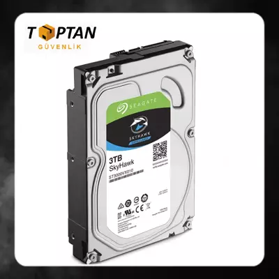 Seagate Skyhawk 3.5" 3TB Sata 3.0 64MB 180Mb/s 5900Rpm 64HD Kamera 180TB/Yil Isyükü 7/24 Güvenlik Diski ST3000VX010