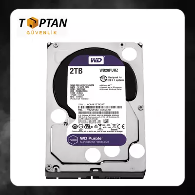 WD Hard Disk 3.5 Inç 2 Tb 6gb-S 64MB 7-24 Sata Wd Purple WD20PURZ