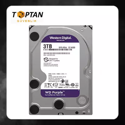 WESTERN PURPLE DİGİTAL 3 TB 3.5 İNÇ 5900 RPM Güvenlik Kamerası Harddiski