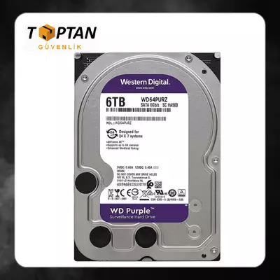 WD Purple 6 TB WD64PURZ SATA 3.0 5400 RPM 256 MB 3.5" Güvenlik Harddisk