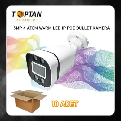 5MP 4 ATOM WARM LED IP POE BULLET KAMERA KD-1240 10'LU KOLİ