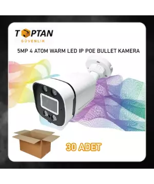 5MP 4 ATOM WARM LED IP POE BULLET KAMERA KD-1240 30'LU KOLİ