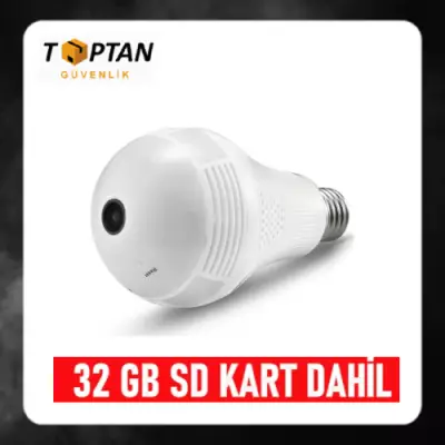 2 MP 1080P KABLOSUZ AMPUL KAMERA 32 GB SD KART DAHİL XMEYE ARNA-1282