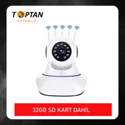 2 MP KABLOSUZ 5 ANTENLİ IP BEBEK KAMERASI 1080P 32 GB SD KART DAHİL ARNA-1532