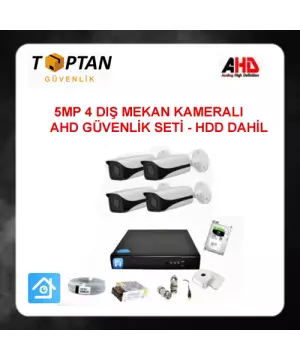 5 MP 1440P 4 METAL KASA KAMERALI 500 GB HDD DAHİL GÜVENLİK SETİ ARNA-7045