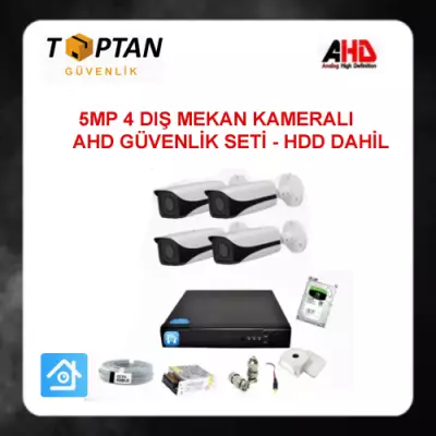 5 MP 1440P 4 METAL KASA KAMERALI 500 GB HDD DAHİL GÜVENLİK SETİ ARNA-7045