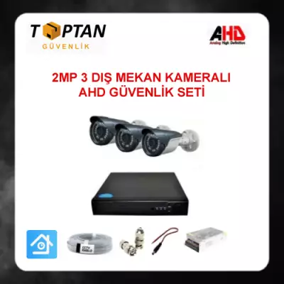 2 MP Ahd 3 Dış Mekan Kameralı Güvenlik Seti ARNA-7123