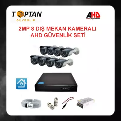 2 MP AHD 8 DIŞ MEKAN KAMERALI GÜVENLİK SETİ ARNA-7128