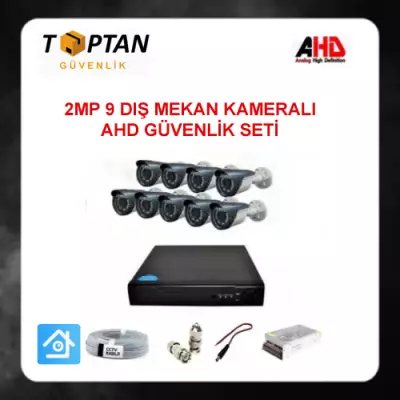 2 MP AHD 9 DIŞ MEKAN KAMERALI GÜVENLİK SETİ ARNA-7129