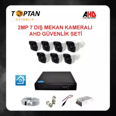 2MP 1080P 7 Dış Mekan Kameralı Ahd Güvenlik Seti ARNA-7147