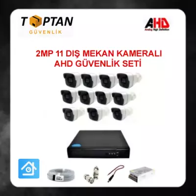 2MP 1080P 11 Dış Mekan Kameralı Ahd Güvenlik Seti ARNA-7151