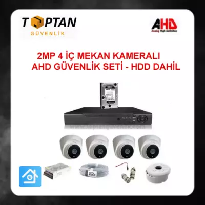 2 MP 4 İç Mekan Kameralı 500 GB Güvenlik Hard diski Dahil Ahd Dome Güvenlik Seti ARNA-7224