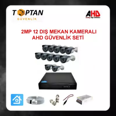 2 MP AHD 12 DIŞ MEKAN KAMERALI GÜVENLİK SETİ ARNA-7232