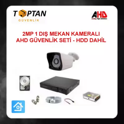 2 MP 1080P 1 Kameralı Ahd Güvenlik Seti 320GB Harddisk Dahil ARNA-7321