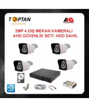 2 MP 1080P 4 KAMERALI AHD GÜVENLİK SETİ 500 GB HARDDİSK DAHİL ARNA-7324